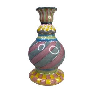 Vintage 1995 MacKenzie-Childs Cayuga Pastel Color Bud Vase